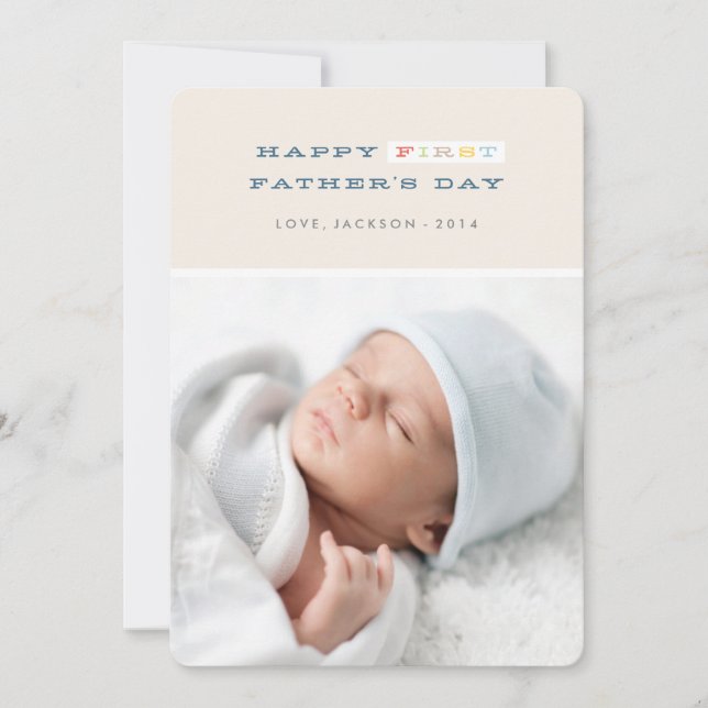 Colorful First Father's Day Card - Navy (Front)