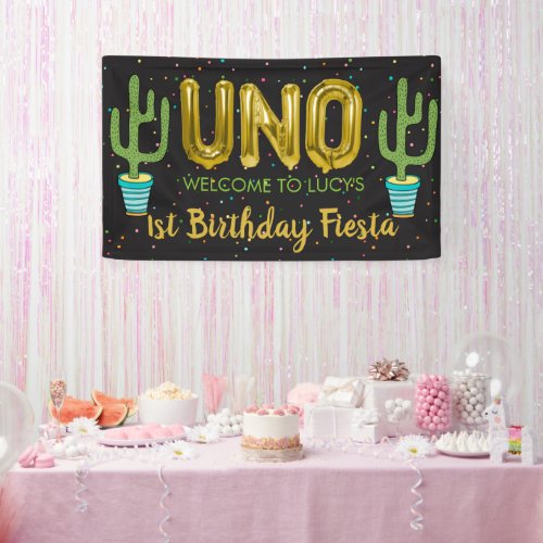Colorful First Fiesta Birthday Welcome Sign