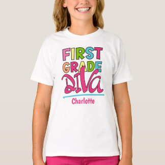 Colorful First Grade Diva Back To School T-Shirt