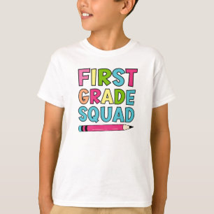 Colorful First Grade Squad – Back To School T-Shirt