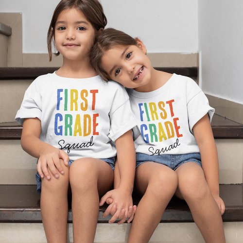 Colorful First Grade Squad Back to Squad T_Shirt