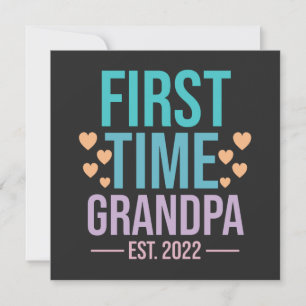 Colorful First Time Grandpa 2022 quote saying Save The Date