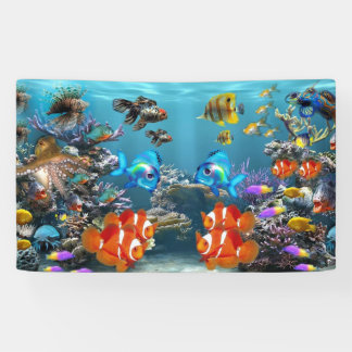 Colorful Fish and Coil Aquarium Banner