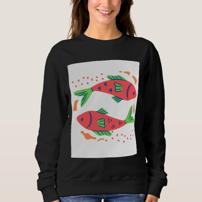 Colorful Fish Art Sweatshirt (Front)