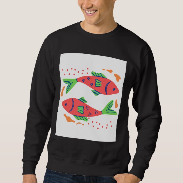 Colorful Fish Art Sweatshirt (Front)