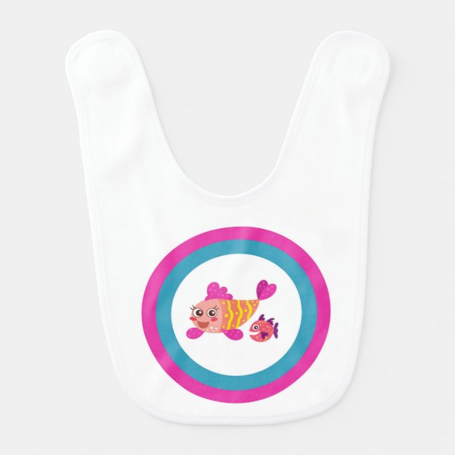 Colorful fish Baby bib (Front)