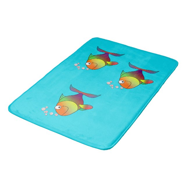 Colorful fish bath mat (Angled)