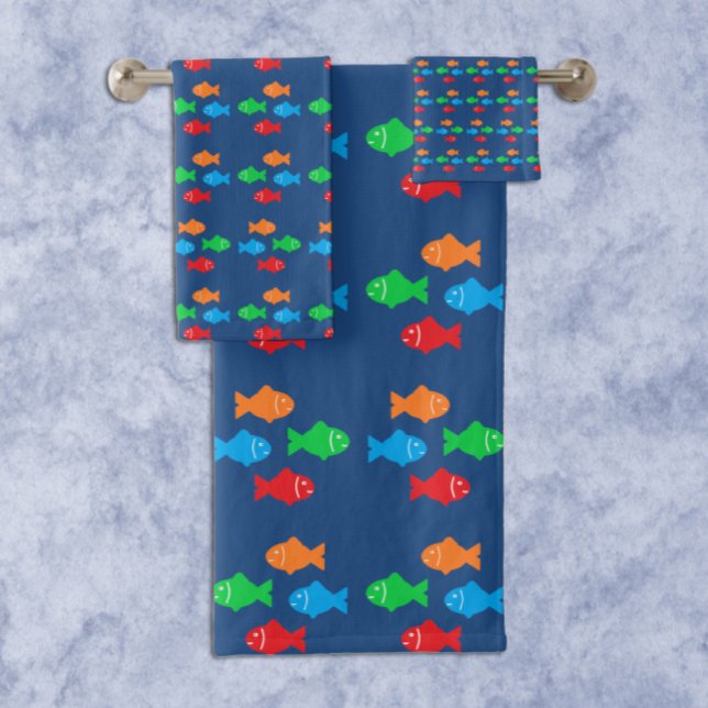 Colorful Fish Bath Towel Set (Creator Uploaded)