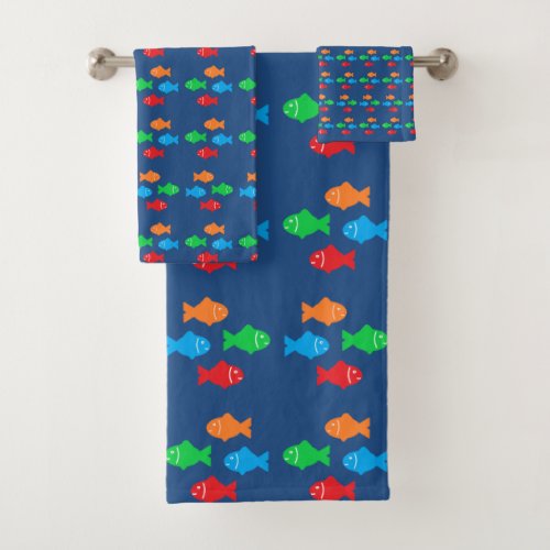 Colorful Fish Bath Towel Set