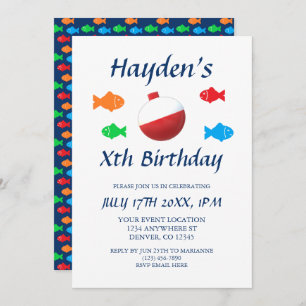 Colorful Fish Birthday Invitation