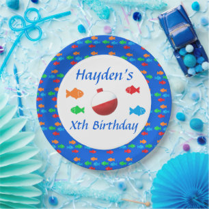 Colorful Fish Birthday Paper Plate