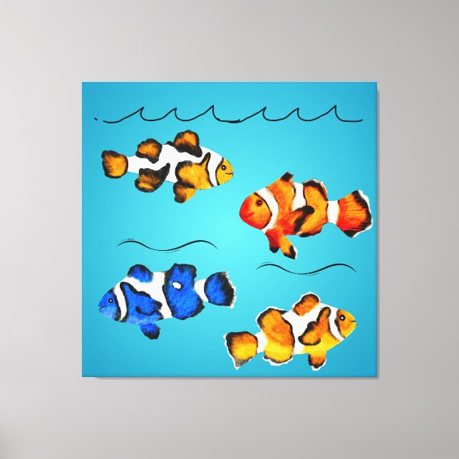 Colorful fish canvas print (Front)