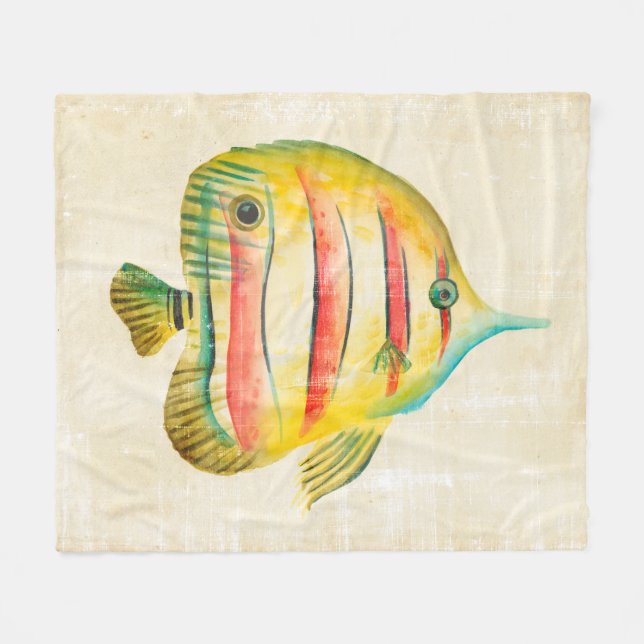 Colorful Fish Fleece Blanket (Front (Horizontal))