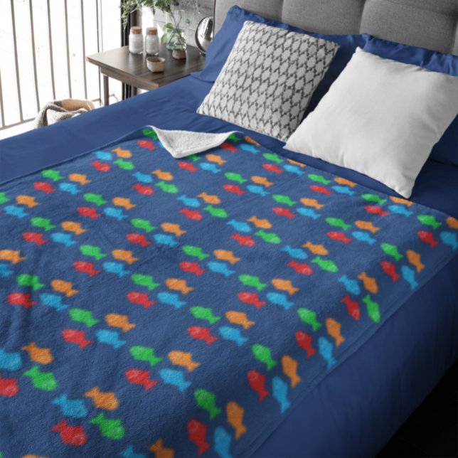Colorful Fish Fleece Blanket (Creator Uploaded)