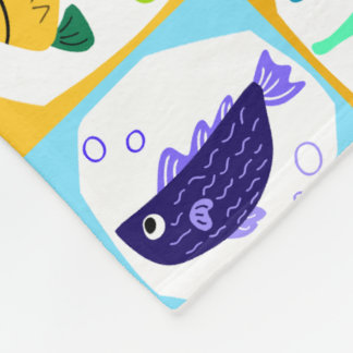 Colorful Fish Fleece Blanket