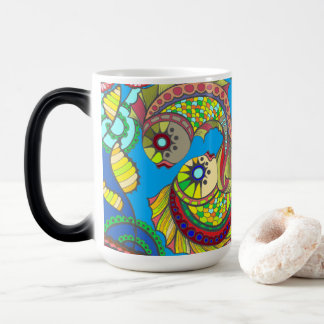 Colorful Fish & Floral Art Mug