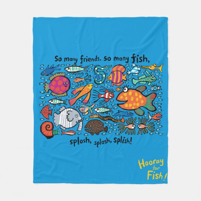 Colorful Fish Friends Fleece Blanket (Front)