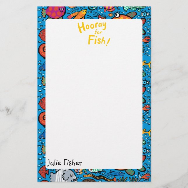 Colorful Fish Friends Stationery (Front)