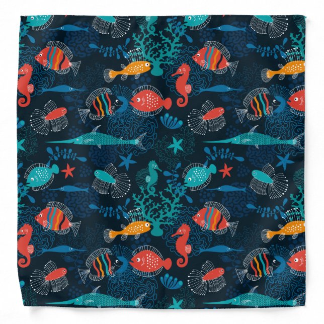 Colorful Fish in Ocean Bandana (Front)