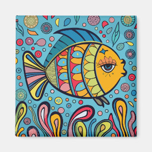 Colorful fish in the reef magnet