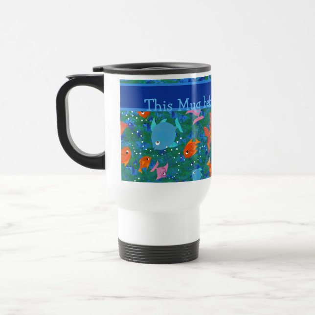 Colorful Fish in the Sea Custom Travel Mug (Left)
