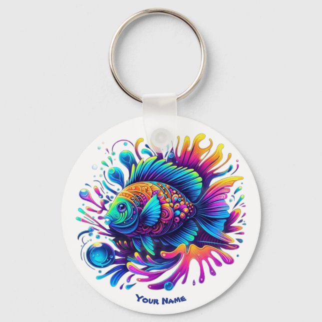 Colorful Fish Keychain (Back)