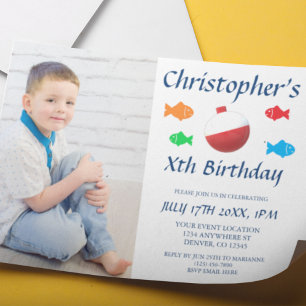 Colorful Fish Kids Boy Any Age Birthday Invitation