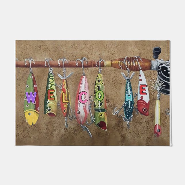 Colorful Fish Mat, Welcome Fishing Lovers Mat (Front)