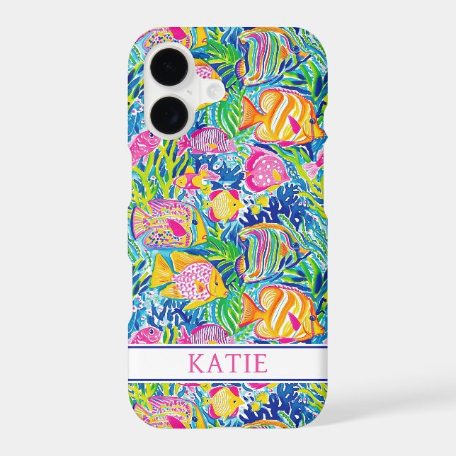 Colorful Fish Monogrammed Case-Mate iPhone Case (Back)