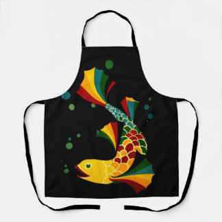 colorful fish ‘n bubbles apron