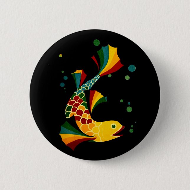 colorful fish ‘n bubbles button (Front)