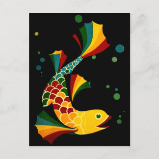 colorful fish ‘n bubbles postcard
