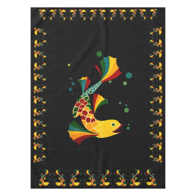 colorful fish ‘n bubbles tablecloth (Front)