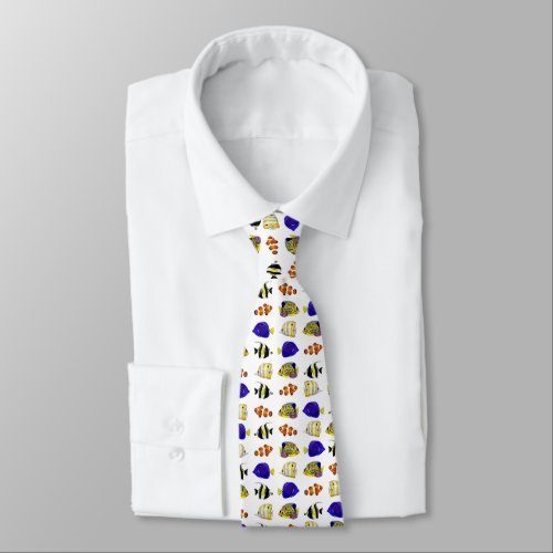 Colorful fish neck tie