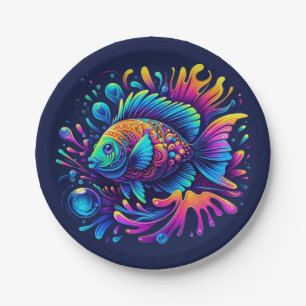 Colorful Fish Paper Plates