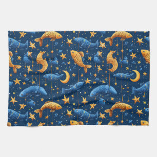 Colorful fish pattern kitchen towel