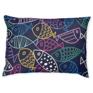 Colorful fish pattern pet bed