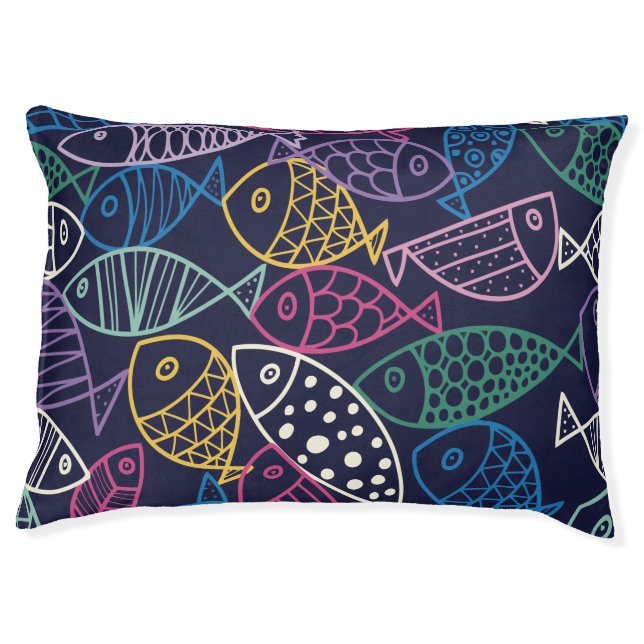 Colorful fish pattern pet bed (Front)