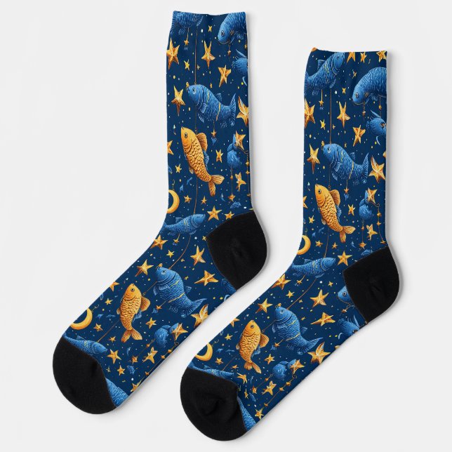Colorful fish pattern socks (Left)