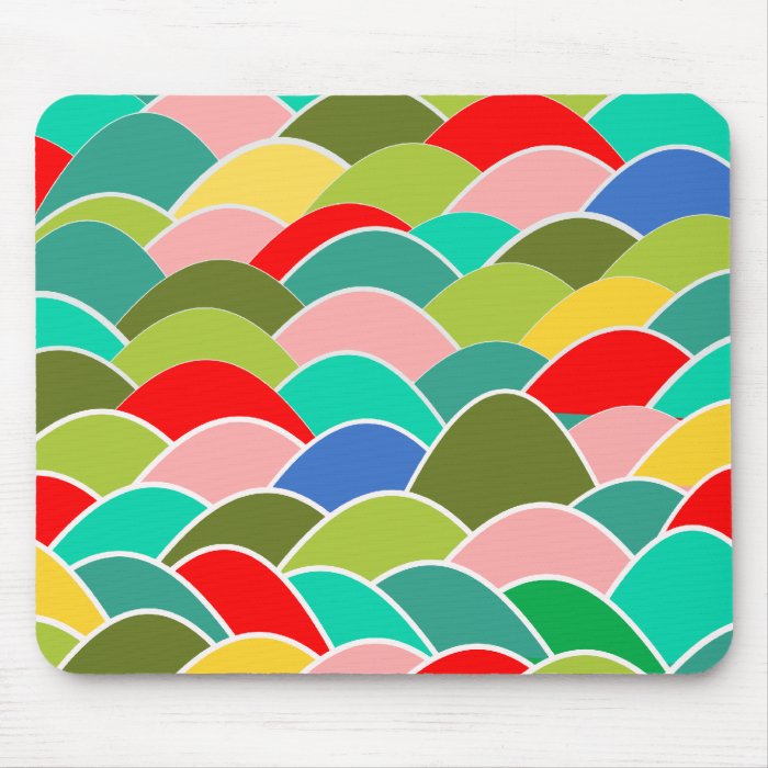 Colorful Fish Scale Pattern Mouse Pads