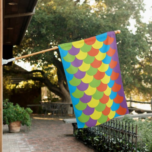 Colorful fish scales house flag