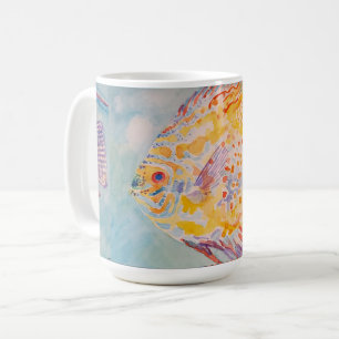 Colorful Fish Sea Pattern Watercolor Coffee Mug