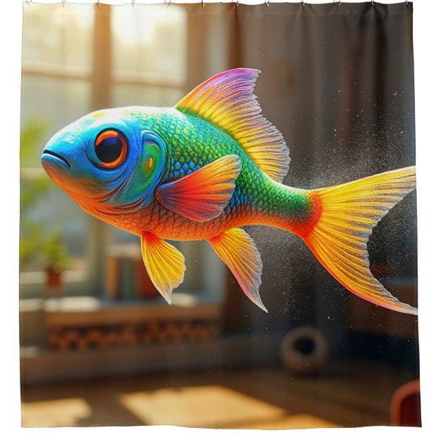 Colorful Fish Shower Curtain (Front)