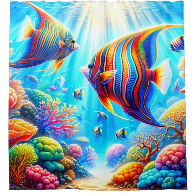 Colorful Fish Shower Curtain (Front)