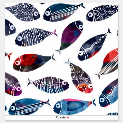 Colorful fish sticker