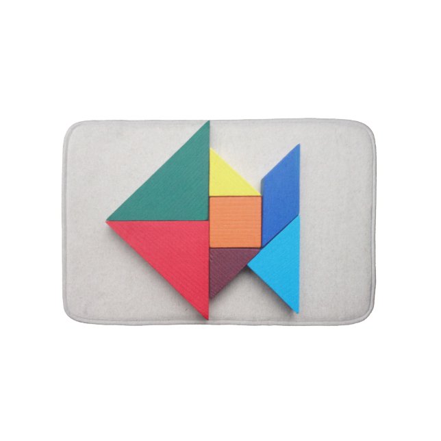 Colorful fish Tangram Bath Mat (Front)