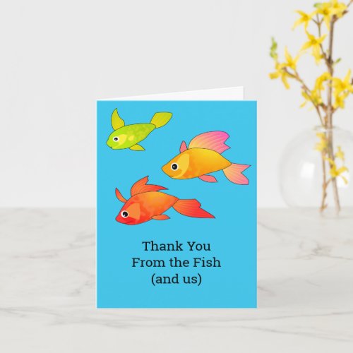 Colorful Fish Thank You with Custom Text  Photo Card