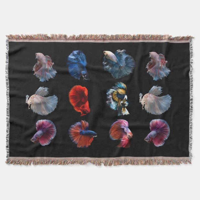 Colorful Fish throw blanket (Front)