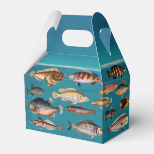 Colorful Fish Under Blue Ocean Water Favor Boxes