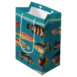 Colorful Fish Under Blue Ocean Water Medium Gift Bag